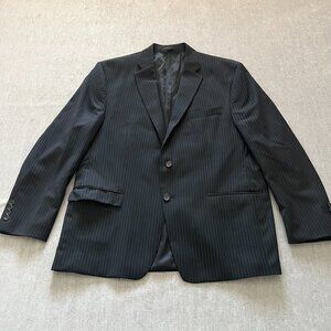Lauren Ralph Lauren Blazer Men 46R Black Wool Sport Coat Classic Jacket 2 Button